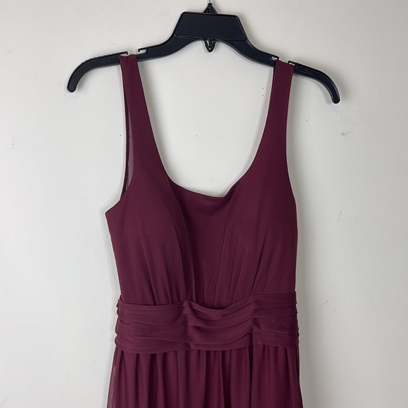 BIRDY GREY Jan Scoop Neck Column Gown In Cabernet NWT Size Small - Picture 3 of 11